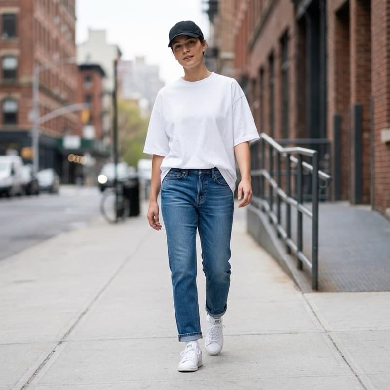 Street-Style mit Sneaker – Tragebild